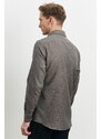 ALTINYILDIZ CLASSICS Men's Brown Slim Fit Slim Fit Buttoned Collar Flannel Lumberjack Shirt