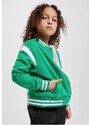 Urban Classics Kids Boys Inset College Sweat Jacket bodegagreen/bílá