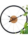 M.Clock Kovové nástěnné hodiny bicykl kolo 42cm černé