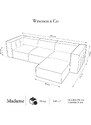 Hnědá kožená rohová pohovka Windsor & Co Madame 290 cm, pravá