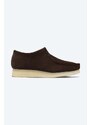 Semišové polobotky Clarks Originals Wallabee pánské, hnědá barva, 26156606