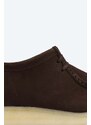 Semišové polobotky Clarks Originals Wallabee pánské, hnědá barva, 26156606