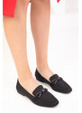 Soho Black Matte Satin Women's Ballerinas 18725