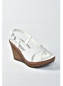 Fox Shoes Women's White Wedge Heels Shoes