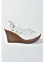 Fox Shoes Women's White Wedge Heels Shoes