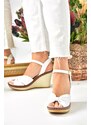 Fox Shoes White Women's Wedge Heels Shoes