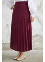 InStyle Luisa Waist Elastic Pleated Skirt - Plum