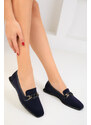 Soho Navy Blue Women's Flats 18676