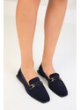 Soho Navy Blue Women's Flats 18676