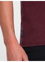 Ombre BASIC men's classic cotton T-shirt with a crew neckline - maroon