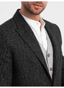 Ombre Stylish men's jacquard jacket with delicate stripes - graphite