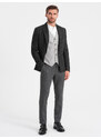 Ombre Stylish men's jacquard jacket with delicate stripes - graphite