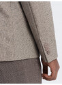 Ombre Clothing Pánské elegantní sako s ozdobnými knoflíky na manžetách - béžové V3 OM-BLZB-0114