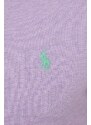 Bavlněné polo tričko Polo Ralph Lauren fialová barva