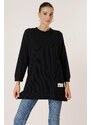 By Saygı Side Slit Knitted Tunic Blouse