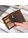 Pánská kožená peněženka Brodrene G-10 vintage hnědá