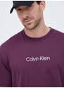 Bavlněné tričko Calvin Klein fialová barva