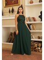 Carmen Emerald Sequined Long Evening Dress