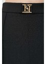 Kalhoty Elisabetta Franchi dámské, černá barva, zvony, high waist, PAT1541E2
