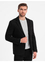 Ombre Clothing Pánské sako s ozdobnými knoflíky na manžetách - černé V3 OM-BLZB-0118