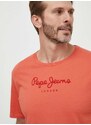 Bavlněné tričko Pepe Jeans Eggo oranžová barva, s potiskem