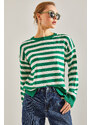 Bianco Lucci Women's Striped Knitwear Sweater