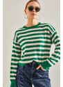 Bianco Lucci Women's Striped Knitwear Sweater