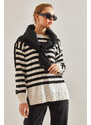 Bianco Lucci Women's Striped Sweater