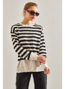 Bianco Lucci Women's Striped Sweater