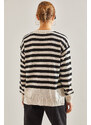 Bianco Lucci Women's Striped Sweater