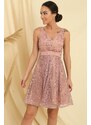 By Saygı V-Neck Lined Lace Dress