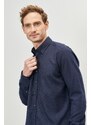 ALTINYILDIZ CLASSICS Men's Navy Blue Slim Fit Slim Fit Buttoned Collar Flannel Lumberjack Shirt.