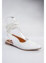 Fox Shoes White Women's Tie Ankle Flats shoes