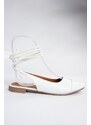 Fox Shoes White Women's Tie Ankle Flats shoes