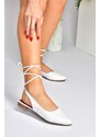 Fox Shoes White Women's Tie Ankle Flats shoes