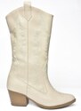 Fox Shoes R973934009 Women's Beige Low Heeled Boots