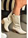 Fox Shoes R973934009 Women's Beige Low Heeled Boots