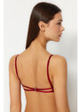 Trendyol Red Lace Strained Underwire Capless Balconette Knitted Bra