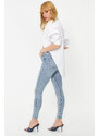 Trendyol Light Blue Vintage High Waist Skinny Jeans