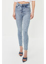 Trendyol Light Blue Vintage High Waist Skinny Jeans