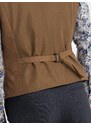 Ombre Clothing Pánská obleková vesta bez klop - karamelová V1 OM-BLZV-0112