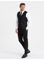 Ombre Clothing Pánská obleková vesta bez klop - černá V4 OM-BLZV-0112