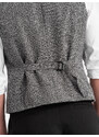 Ombre Clothing Pánská žakárová vesta s klopami - grafitová V1 OM-BLZV-0122