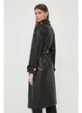 Kabát Liu Jo dámský, černá barva, přechodný, dvouřadový