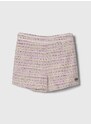 Dětské šortky z vlněné směsi Guess růžová barva, nastavitelný pas