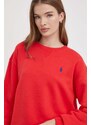Mikina Polo Ralph Lauren dámská, červená barva, hladká
