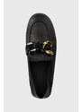 Kožené mokasíny See by Chloé Monyca dámské, černá barva, na plochém podpatku, SB42010A