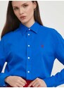 Bavlněná košile Polo Ralph Lauren tmavomodrá barva, regular, s klasickým límcem