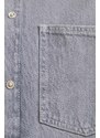 Džínová košile Samsoe Samsoe ELEANOR dámská, šedá barva, relaxed, s klasickým límcem, F23400134