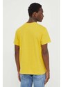 Bavlněné tričko G-Star Raw žlutá barva, s potiskem